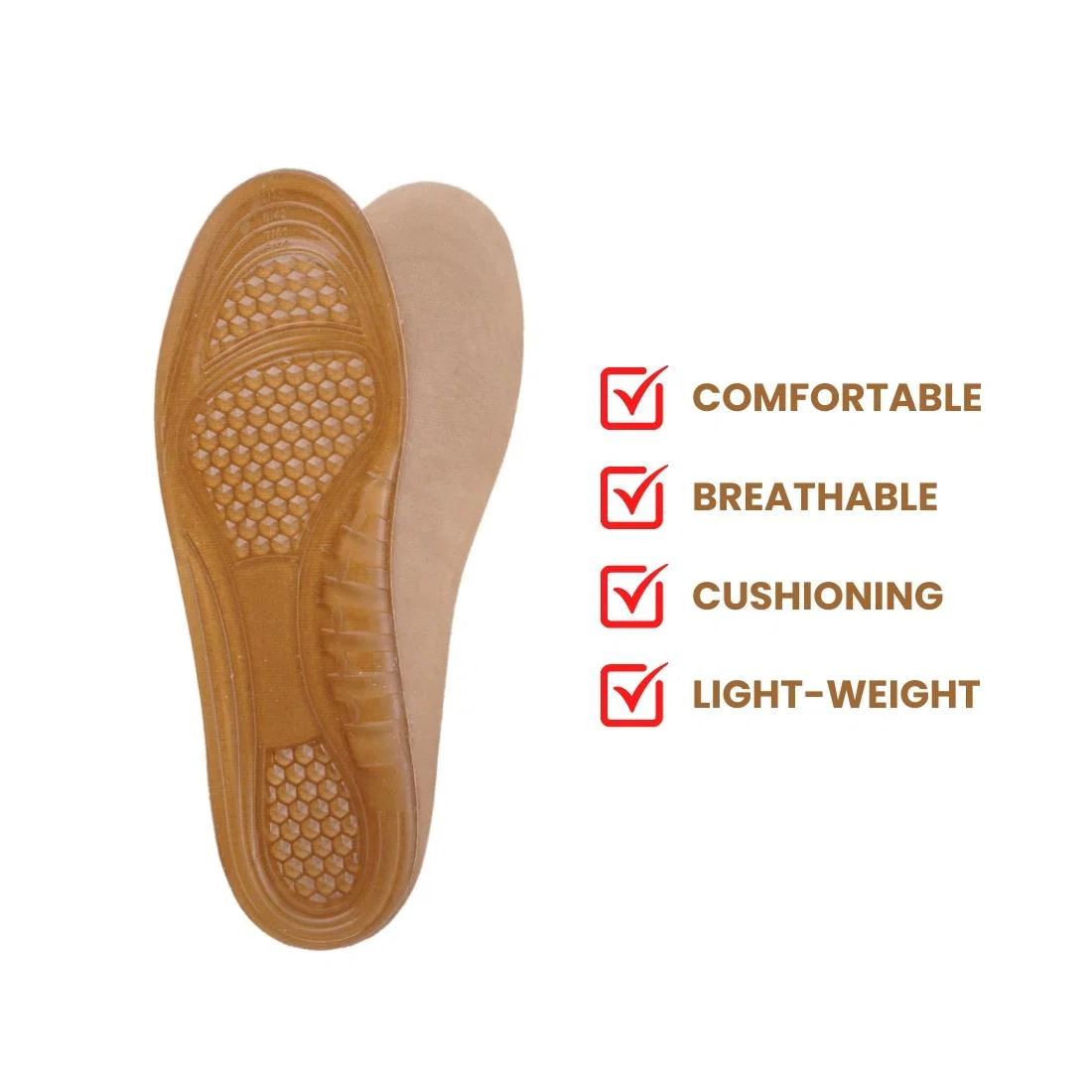 Helios Gel Insole for Flat Foot FOR MEN (Trim to Fit SIZE 6-10) - Image 6