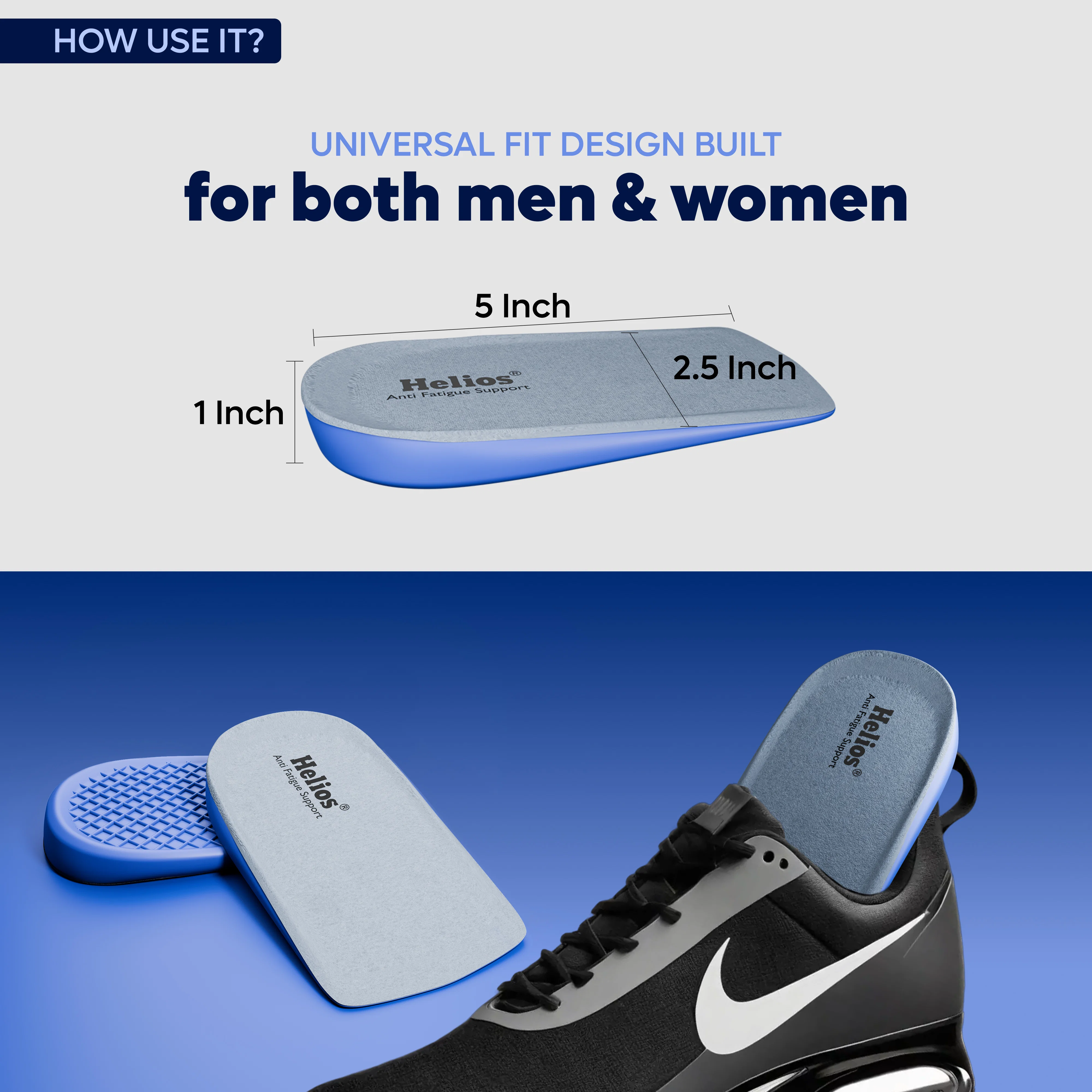Helios Heel Cup Insole | Anti-Fatigue Heel Cushion with Shock Absorption & All-Day Comfort | Universal Fit for Men & Women - Image 8