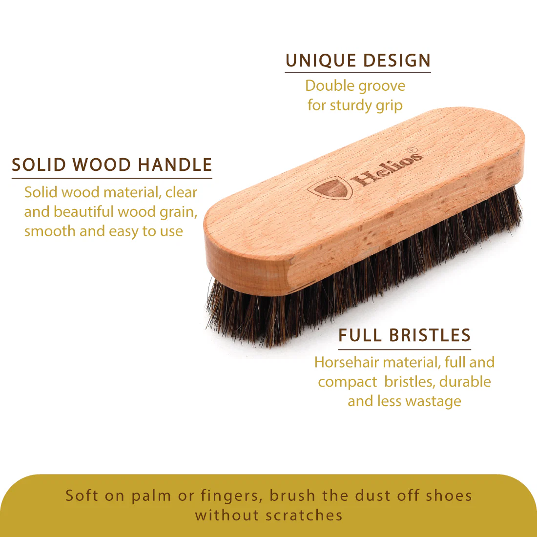Helios 5.7 Inch 100% Horse Hair Shoe Brush - Image 5
